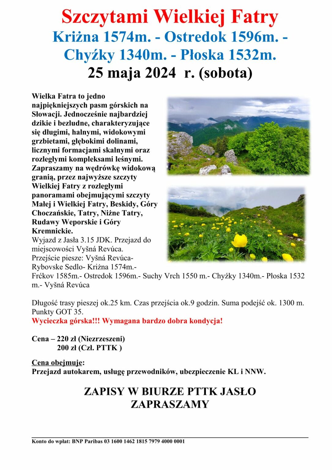 Wielka Fatra 25 05 2024 PTTK oddział Jasło